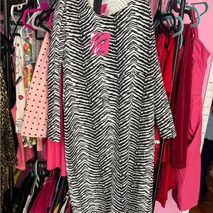 Vixen by Micheline Pitt Black and White Asymmetrical Dress